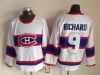 Montreal Canadiens #9 Maurice Richard 1945 CCM Vintage White Jersey