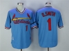 St. Louis Cardinals #1 Ozzie Smith 1982 Throwback Blue Jersey