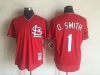 St. Louis Cardinals #1 Ozzie Smith Throwback Red Cooperstown Mesh Batting Practice Jersey