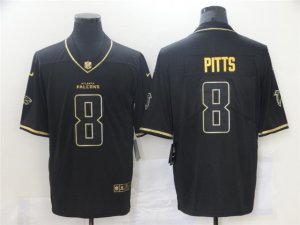 Atlanta Falcons #8 Kyle Pitts Black Gold Vapor Limited Jersey
