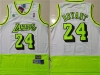 Los Angeles Lakers #24 Kobe Bryant White Fluorescent Green Split Hardwood Classic Jersey