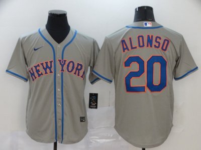 New York Mets #20 Pete Alonso Gray Cool Base Jersey