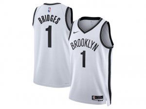 Brooklyn Nets #1 Mikal Bridges White Swingman Jersey