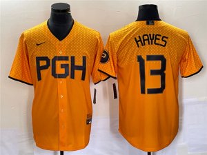 Pittsburgh Pirates #13 Ke'Bryan Hayes Gold 2023 City Connect Jersey