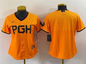 Womens Pittsburgh Pirates Blank Gold 2023 City Connect Team Jersey