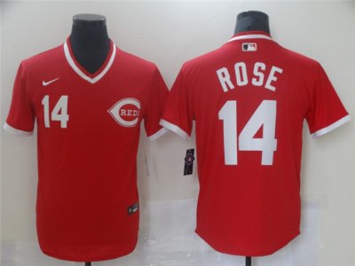 Cincinnati Reds #14 Pete Rose Vintage Red Jersey
