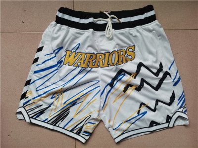 Golden State Warriors Just Don "Warriors" White Sublimated Basketball Shorts