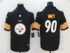 Pittsburgh Steelers #90 T.J. Watt Black Team Big Logo Vapor Limited Jersey