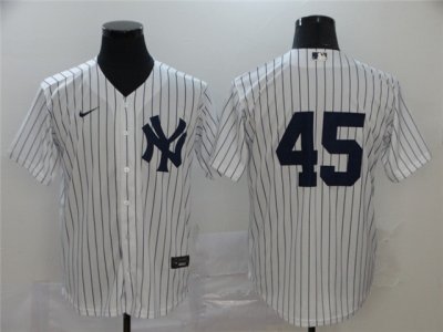 New York Yankees #45 Gerrit Cole White Without Name Cool Base Jersey