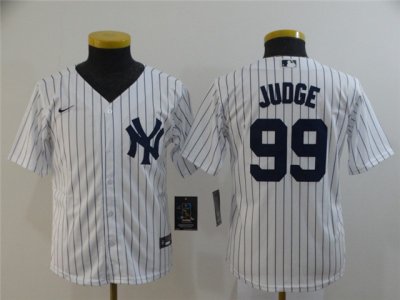 Youth New York Yankees #99 Aaron Judge White Cool Base Jersey