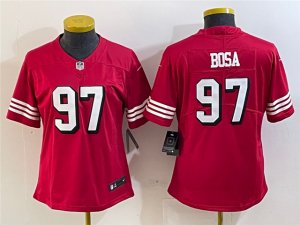 Womens San Francisco 49ers #97 Nick Bosa Alternate Red Vapor Limited Jersey