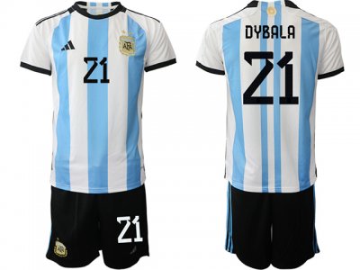 National Argentina #21 Dybala Home 2022/23 Soccer Jersey