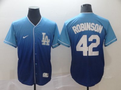 Los Angeles Dodgers #42 Jackie Robinson Blue Drift Fashion Jersey