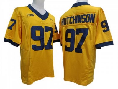 NCAA Michigan Wolverines #97 Aidan Hutchinson Yellow F.U.S.E. Vapor Limited Jersey
