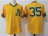 Oakland Athletics #35 Rickey Henderson Throwback Yellow Cooperstown Mesh Batting Practice Jersey
