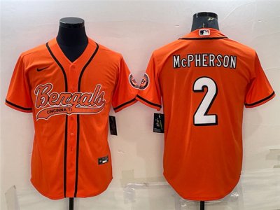 Cincinnati Bengals #2 Evan McPherson Orange Baseball Cool Base Jersey