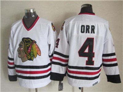 Chicago Blackhawks #4 Bobby Orr CCM Vintage White Jersey
