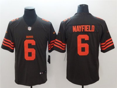 Cleveland Browns #6 Baker Mayfield Brown Color Rush Limited Jersey