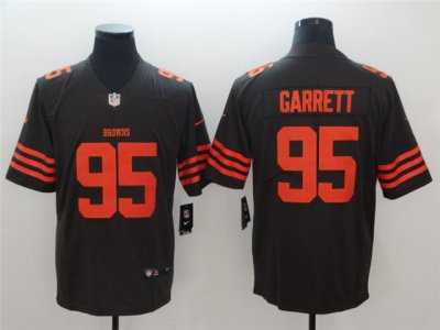 Cleveland Browns #95 Myles Garrett Brown Color Rush Limited Jersey