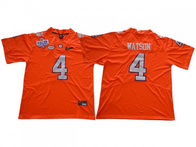 NCAA Clemson Tigers #4 Deshaun Watson Orange College Football Jersey