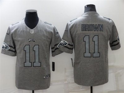Philadelphia Eagles #11 A.J. Brown Gray Gridiron Gray Limited Jersey