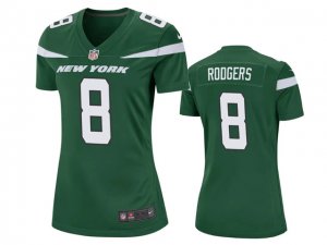 Womens New York Jets #8 Aaron Rodgers Green Vapor Limited Jersey