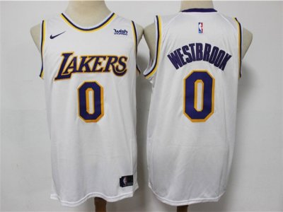 Los Angeles Lakers #0 Russell Westbrook White Swingman Jersey