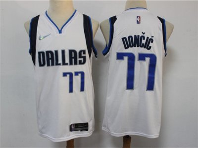 Denver Nuggets #77 Luka Doncic White 75th Anniversary Jersey
