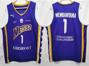 Metropolitans 92 #1 Victor Wembanyama Purple Basketball Jersey