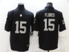 Las Vegas Raiders #15 Tom Flores Black Vapor Limited Jersey