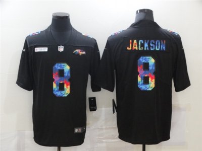 Baltimore Ravens #8 Lamar Jackson Black Rainbow Vapor Limited Jersey