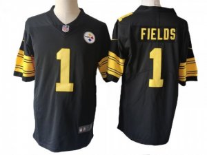 Pittsburgh Steelers #1 Justin Fields Black Color Rush Limited Jersey