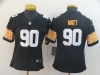 Women's Pittsburgh Steelers #90 T.J. Watt Alternate Black Vapor Limited Jersey