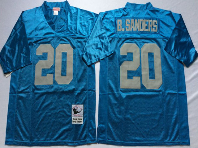 Detroit Lions #20 Barry Sanders Throwback Light Blue Jersey - Click Image to Close