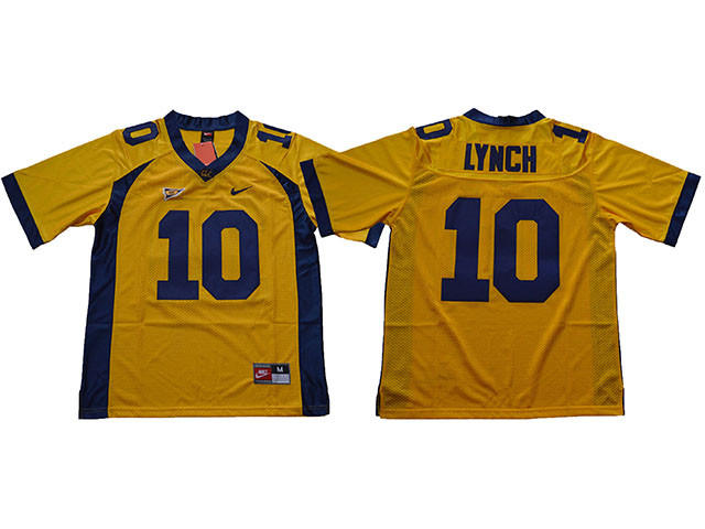 NCAA California Golden Bears #10 Marshawn Lynch Gold College Football Jersey - Click Image to Close