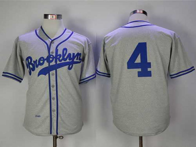 Los Angeles Dodgers #4 Duke Snider 1945 Throwback Grey Jersey - Click Image to Close