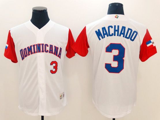 Dominican #3 Manny Machado White 2017 World MLB Classic Jersey - Click Image to Close