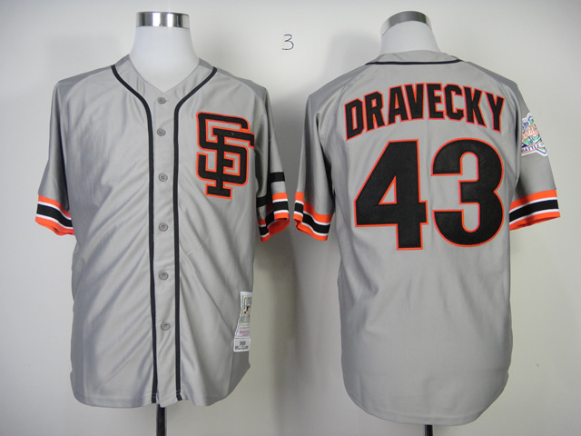 San Francisco Giants #43 Dave Dravecky Throwback Gray Jersey - Click Image to Close