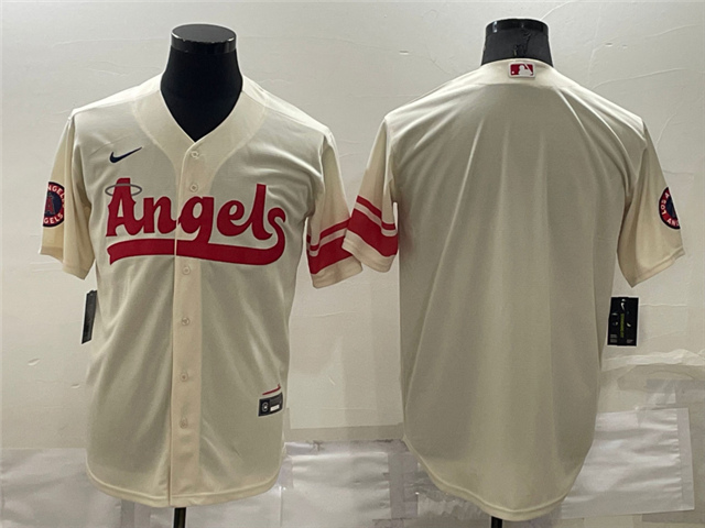 Los Angeles Angels Cream 2022 City Connect Cool Base Team Jersey - Click Image to Close