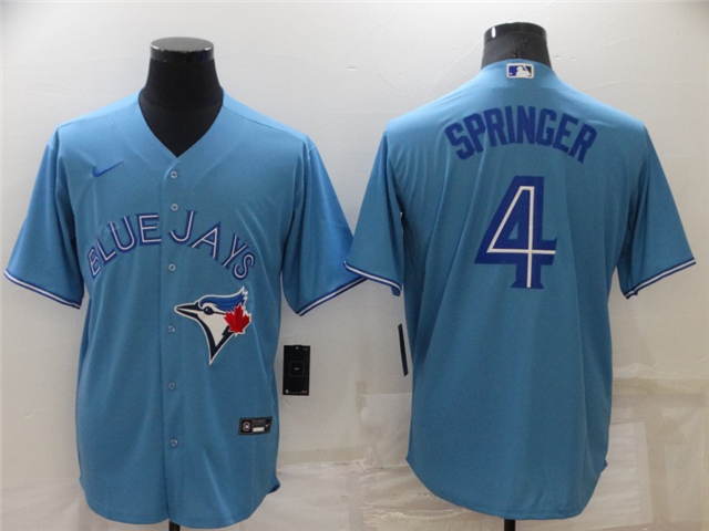 Toronto Blue Jays #4 George Springer Alternate Powder Blue Cool Base Jersey - Click Image to Close