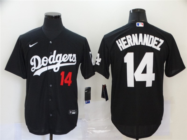 Los Angeles Dodgers #14 Enrique Hernandez Black Turn Back The Clock Jersey - Click Image to Close