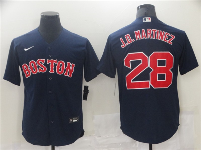 Boston Red Sox #28 J.D. Martinez Navy Cool Base Jersey - Click Image to Close