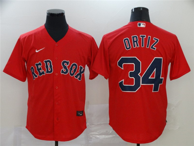 Boston Red Sox #34 David Ortiz Red 2020 Cool Base Jersey - Click Image to Close