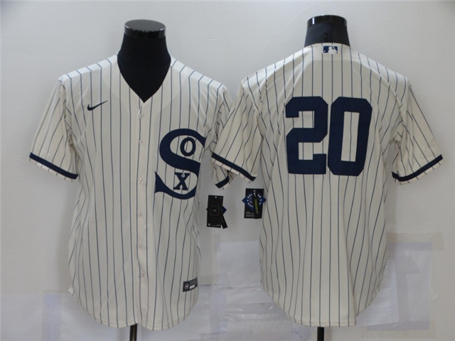 Chicago White Sox #20 Danny Mendick White 2021 Field of Dreams Cool Base Jersey - Click Image to Close