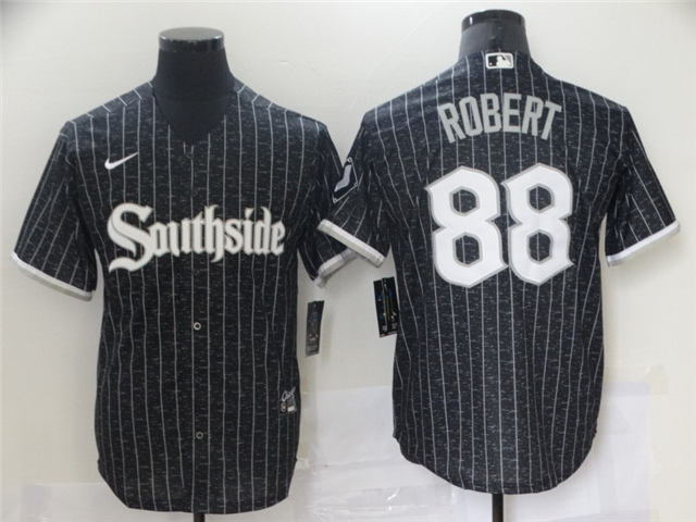 Chicago White Sox #88 Luis Robert Black 2021 City Connect Cool Base Jersey - Click Image to Close
