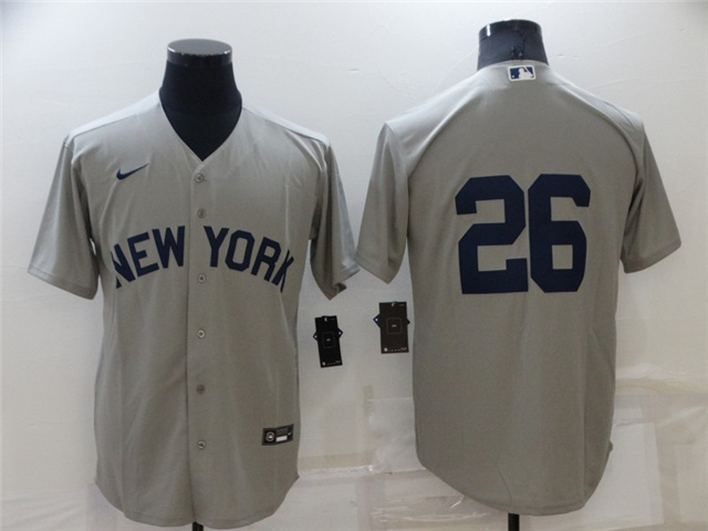 New York Yankees #26 DJ LeMahieu Gray 2021 Field of Dreams Cool Base Jersey - Click Image to Close