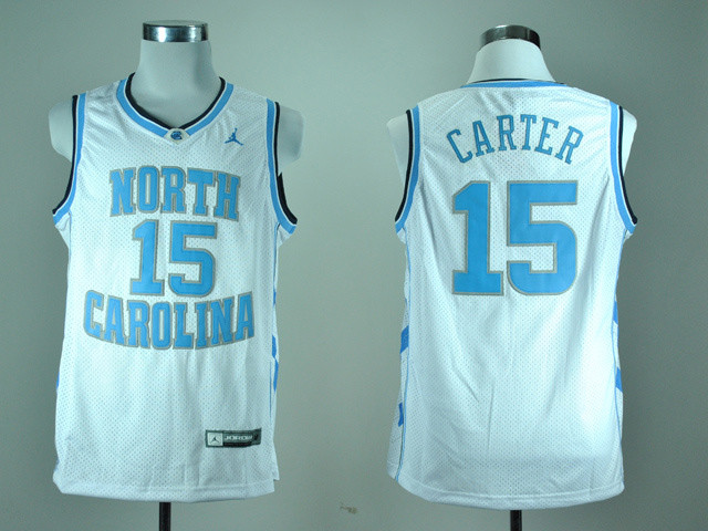 North Carolina Tar Heels #15 Vince Carter White College Basketball Jersey - Click Image to Close