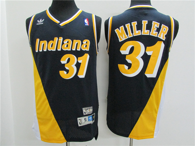 Indiana Pacers #31 Reggie Miller Dark Blue Hardwood Classics Jersey - Click Image to Close