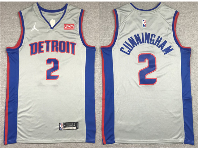 Detroit Pistons #2 Cade Cunningham 2020-21 Gray Statement Swingman Jersey - Click Image to Close