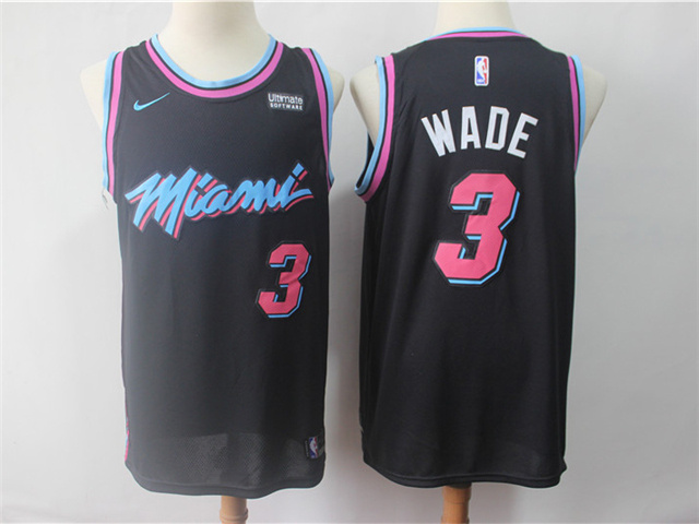 Miami Heat #3 Dwyane Wade Black City Edition Swingman Jersey - Click Image to Close